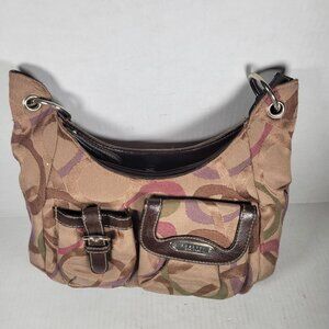 Rosetti Classic Everyday Workwear Braided Strap Multi-Color Fabric Hobo Bag